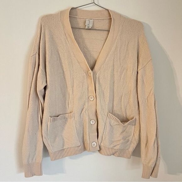 Joie Cozy Beige Button-Up Cardigan Medium - Picture 1 of 5
